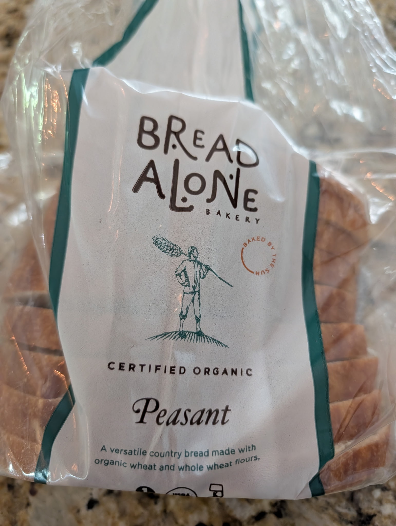 Bread Alone Certified Organic Peasant bread
