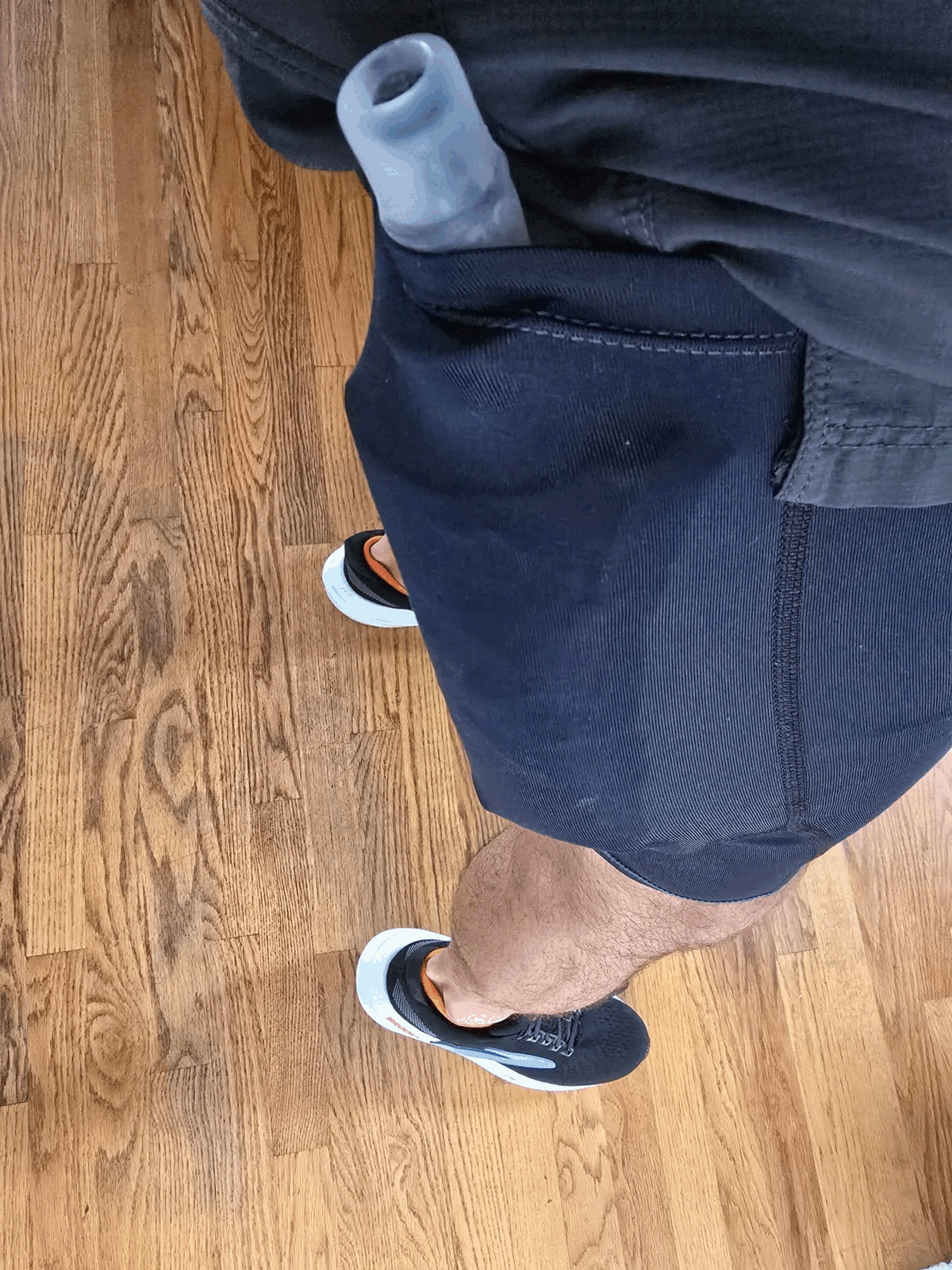 Soft flask in compression shorts