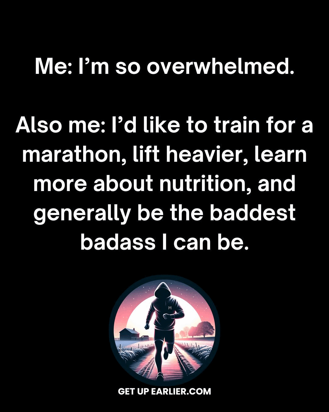 Running quote meme - love/hate relationship