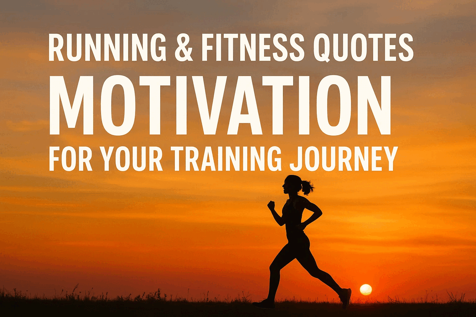 Runner with sunset and motivation quote